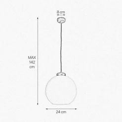 Giovanni Battista Pendelleuchte Kugel Ø 24 cm Messing Glas E27 in Bronze Weiß< Deckenleuchten|Hängelampen