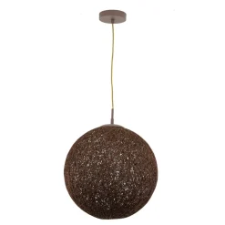 Easylight Pendelleuchte Kugel Geflecht Braun rund Ø 39 cm Metall< Moderne Lampen|Kugellampen