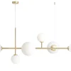 ALDEX Pendelleuchte Kugel Glas in Messing Weiß Metall 6-flmg< Hängelampen|Bürolampen