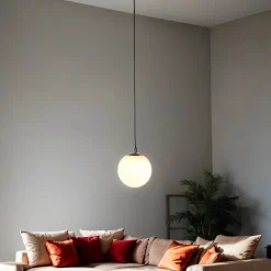 Emibig Pendelleuchte Kugelschirm Schwarz Weiß Gold E14< Hängelampen|Esszimmer Lampen