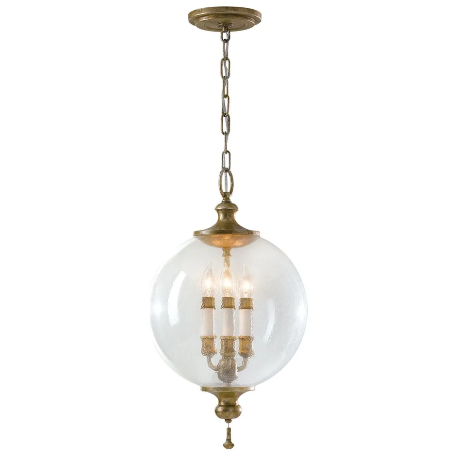 Elstead Pendelleuchte Kugelschirm Ø 30,5 cm in Antik verstellbar PALLO< Hängelampen|Kugellampen