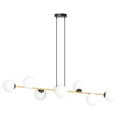 Hängelampen|Bürolampen*Emibig Pendelleuchte lang 140 cm E14 in Schwarz Weiß Gold