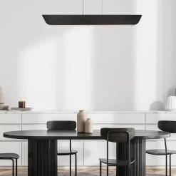 Elstead Pendelleuchte LED 116,8 cm lang Metall Glas Schwarz Modern< Hängelampen|Led Lampen