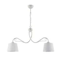 Jupiter Pendelleuchte LOCOLA Weiß 2 Stoffschirme Esszimmer< Stofflampen|Wohnzimmerlampen