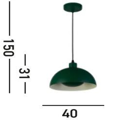 Searchlight Pendelleuchte Loft E27 Ø40 cm rund Metallschirm in Grün< Wohnzimmerlampen|Metall Lampen