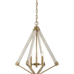 Moderne Lampen|Designerlampen*Elstead Pendelleuchte MADEA Messing Ø49cm kürzbar Moderne