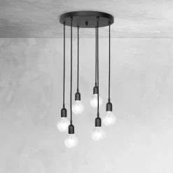 Giovanni Battista Pendelleuchte Messing Eisen Ø 40 cm 6-flammig E27 Schwarz< Bürolampen|Lampen Aus Aller Welt