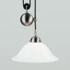 Hängelampen|Bürolampen*Berliner Messingleuchten Pendelleuchte Messing Glas E27 L:30 cm in Nickel matt
