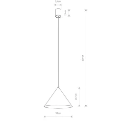 Nowodvorski Pendelleuchte Metall Ø 35 cm Grau Retro GU10 Kegelschirm< Hängelampen|Schlafzimmer Lampen