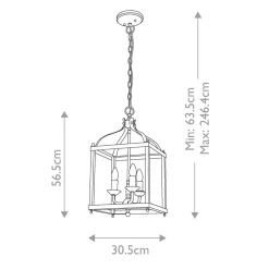 Hängelampen|Bürolampen*Elstead Pendelleuchte Metall 30,5 cm breit H: max. 246,4 cm 3x E14