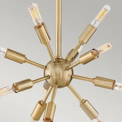 Elstead Pendelleuchte Metall B: 51 cm Messing Schwarz 12x E14< Bürolampen|Wohnzimmerlampen