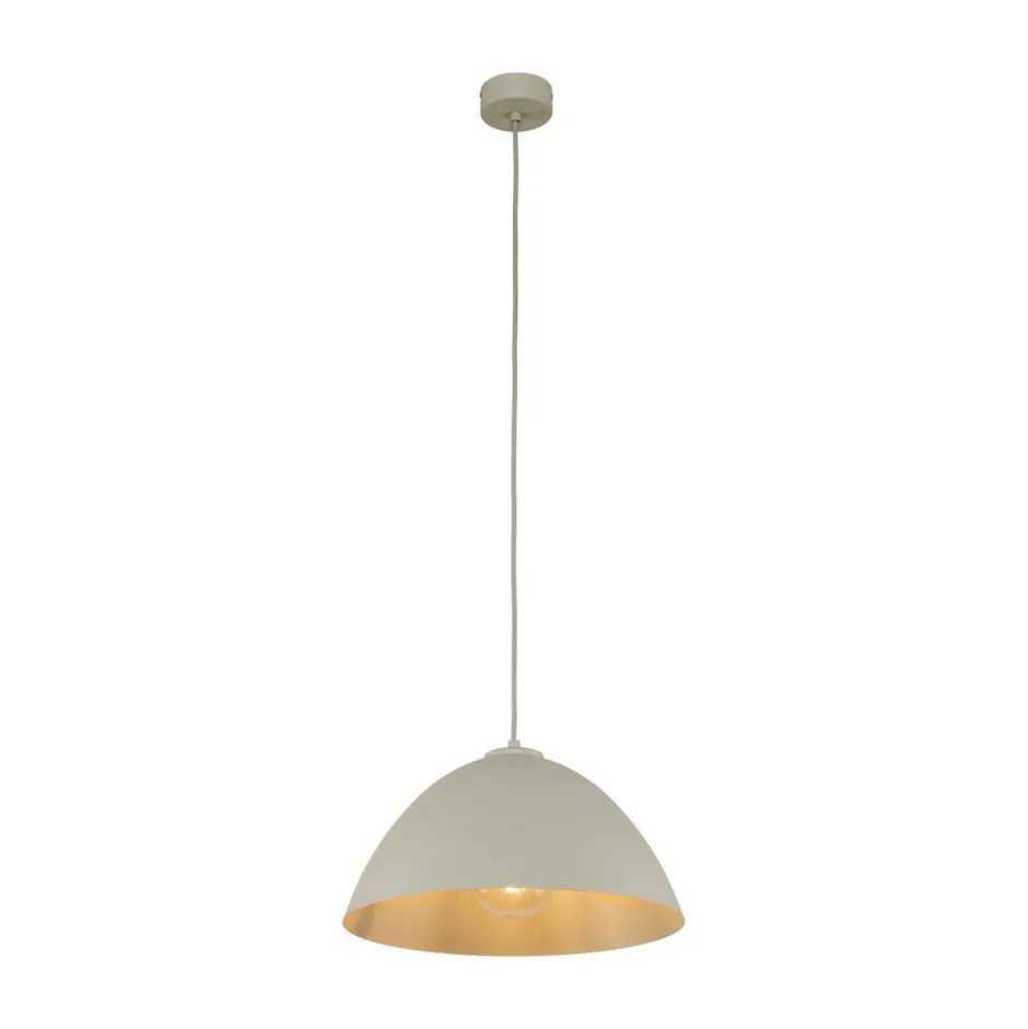 Hängelampen|Esszimmer Lampen*TK Lighting Pendelleuchte Metall Beige Ø 34 cm rund Höhe verstellbar E27