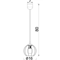 Luminex Pendelleuchte Metall Draht Schwarz Ø16 cm rund E27< Hängelampen|Bürolampen