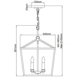 Elstead Pendelleuchte Metall E14 40,5 cm breit H: max. 216,9 cm< Hängelampen|Schlafzimmer Lampen