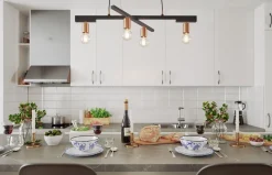 Hängelampen|Wohnzimmerlampen*By Rydéns Pendelleuchte Metall E27 4-flammig 90 cm breit Schwarz Messing