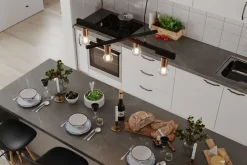 Hängelampen|Wohnzimmerlampen*By Rydéns Pendelleuchte Metall E27 4-flammig 90 cm breit Schwarz Messing