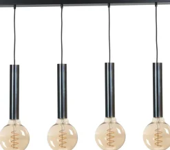 Wohnzimmerlampen|Esszimmer Lampen*Masterlight Pendelleuchte Metall 4-flammig Schwarz für E27