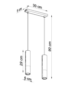 Hängelampen|Wohnzimmerlampen*Sollux Pendelleuchte Metall 2-flammig GU10 Schwarz Kupfer EDYTH