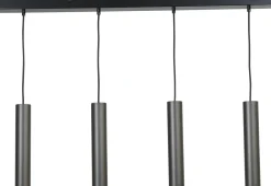 Hängelampen|Wohnzimmerlampen*Masterlight Pendelleuchte Metall 3-flammig Schwarz Zylinder GU10