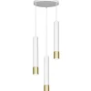Luminex Pendelleuchte Metall 3-flammig rund Weiß Gold LIADAN< Hängelampen|Esszimmer Lampen