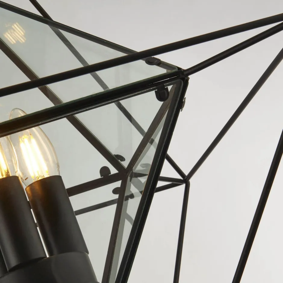 Searchlight Pendelleuchte Metall Glas B: 57 cm E27 höhenverstellbar< Hängelampen|Wohnzimmerlampen