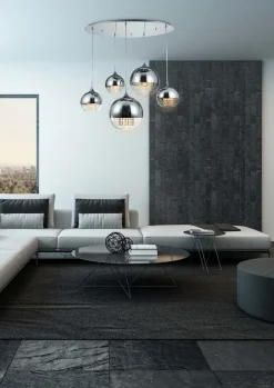 Hängelampen|Esszimmer Lampen*Maytoni Pendelleuchte Metall Glas H: max. 95 cm Nickel E27 JOY