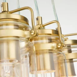 Hängelampen|Bürolampen*Elstead Pendelleuchte Metall Glas 6x E27 in Messing verstellbar