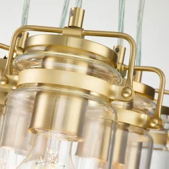 Hängelampen|Bürolampen*Elstead Pendelleuchte Metall Glas 6x E27 in Messing verstellbar