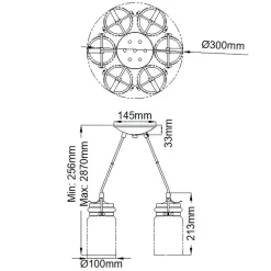 Hängelampen|Bürolampen*Elstead Pendelleuchte Metall Glas 6x E27 in Messing verstellbar