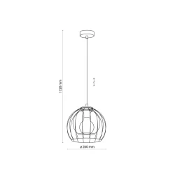 TK Lighting Pendelleuchte Metall Glas Ø 26 cm Schwarz Grau E27< Küchenlampen|Kugellampen
