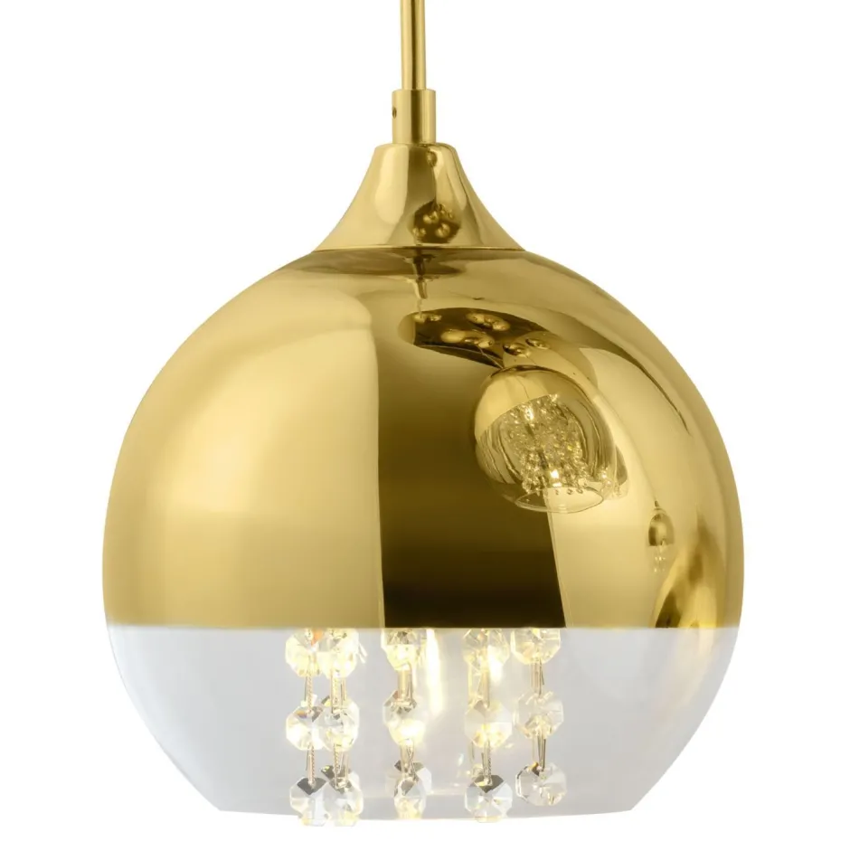 Hängelampen|Esszimmer Lampen*Maytoni Pendelleuchte Metall Glas H: max. 95 cm in Gold E27 JOY