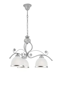 Hängelampen|Jugendstil Lampen*Lamkur Pendelleuchte Metall Glas 3-flmg Jugendstil Küche