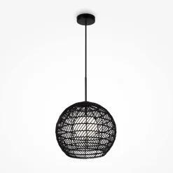 Maytoni Pendelleuchte Metall Glas G9 rund D: 30 cm Schwarz Weiß< Küchenlampen|Kugellampen