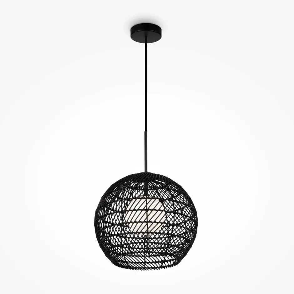 Maytoni Pendelleuchte Metall Glas G9 rund D: 30 cm Schwarz Weiß< Küchenlampen|Kugellampen