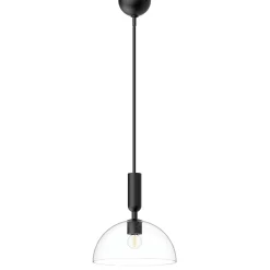 Elstead Pendelleuchte Metall Glas rund D: 30,5 cm Schwarz E27< Hängelampen|Esszimmer Lampen
