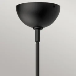 Elstead Pendelleuchte Metall Glas rund D: 30,5 cm Schwarz E27< Hängelampen|Esszimmer Lampen