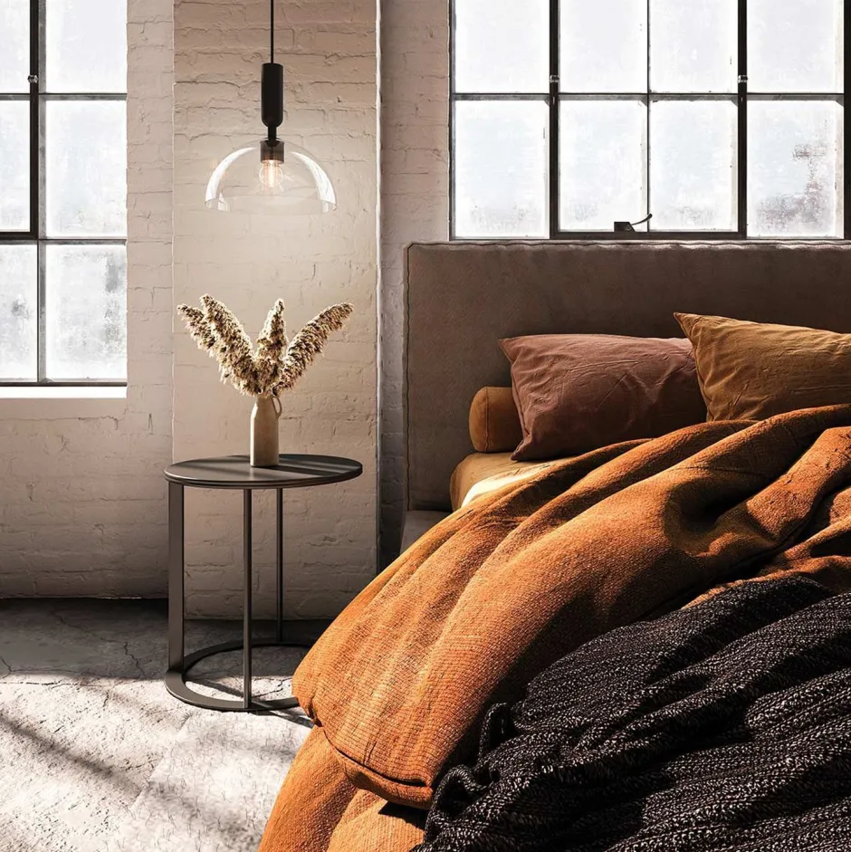 Elstead Pendelleuchte Metall Glas rund D: 30,5 cm Schwarz E27< Hängelampen|Esszimmer Lampen