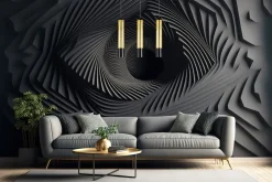 Hängelampen|Bürolampen*Belis Pendelleuchte Metall GU10 L:55 cm Schwarz Gold 3-flmg