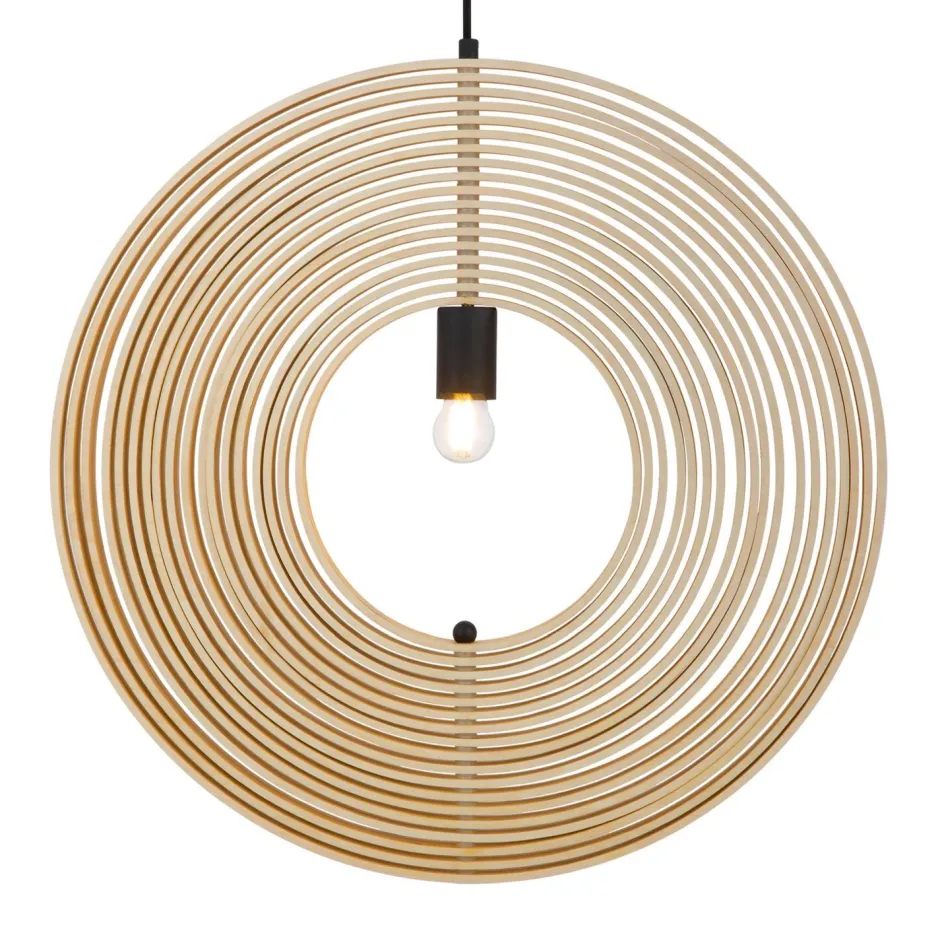Hängelampen|Esszimmer Lampen*Maytoni Pendelleuchte Metall Holz rund Ø 60 cm H: max. 362,5 cm