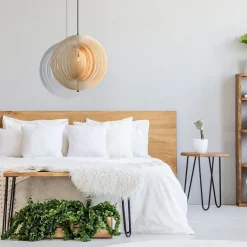 Hängelampen|Esszimmer Lampen*Maytoni Pendelleuchte Metall Holz rund Ø 60 cm H: max. 362,5 cm