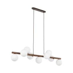 TK Lighting Pendelleuchte Metall Holz Glas L: 117 cm H: max. 125 cm 9x G9< Hängelampen|Bürolampen
