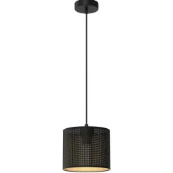 Hängelampen|Bürolampen*Luminex Pendelleuchte Metall in Schwarz Gold Ø18 cm E27 Loft
