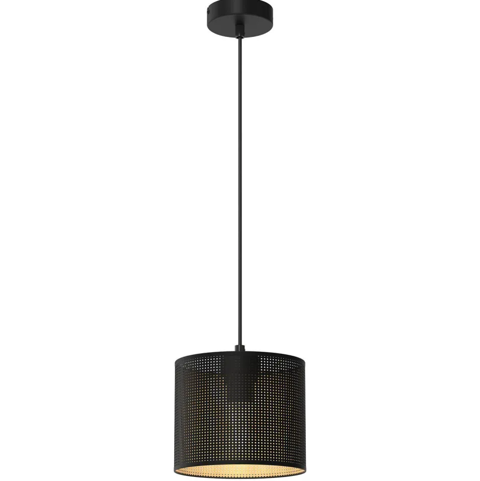 Hängelampen|Bürolampen*Luminex Pendelleuchte Metall in Schwarz Gold Ø18 cm E27 Loft