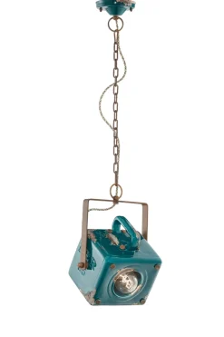 Ferroluce Pendelleuchte Metall Keramik E27 H: max. 95 cm eckig< Wohnzimmerlampen|Keramiklampen