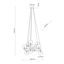 Hängelampen|Bürolampen*TK Lighting Pendelleuchte Metall Rauchglas G9 Schwarz Graphit 2 Ringe