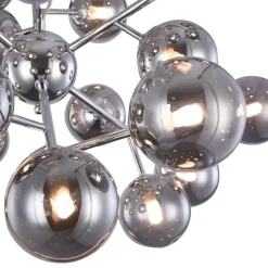 Hängelampen|Esszimmer Lampen*Maytoni Pendelleuchte Metall Rauchglas B: 65 cm Chrom Rauchgrau