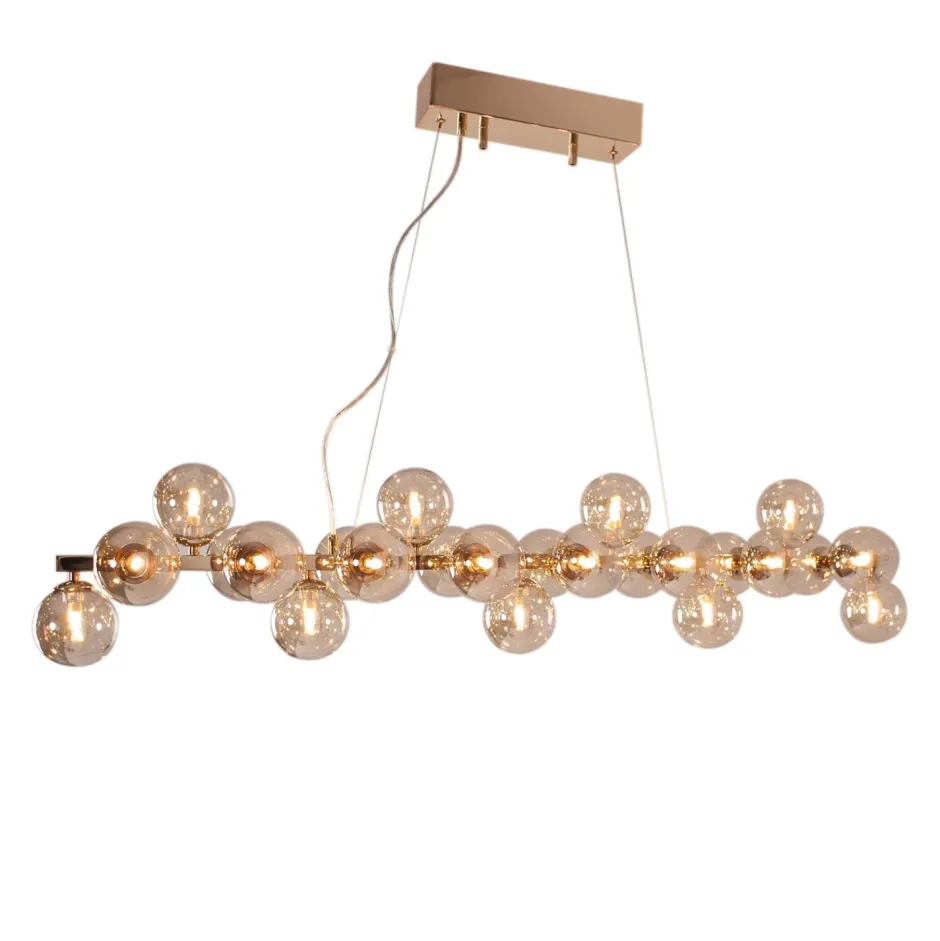 By Rydéns Pendelleuchte Metall Rauchglas 122 cm lang für 24x G9< Hängelampen|Bürolampen