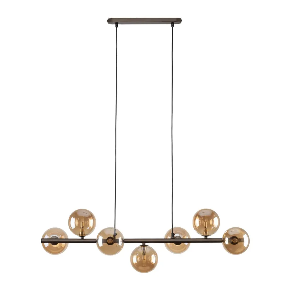 TK Lighting Pendelleuchte Metall Rauchglas L: 90 cm H: max. 153 cm 7x G9< Hängelampen|Bürolampen