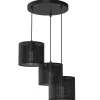 Hängelampen|Bürolampen*Luminex Pendelleuchte Metall Schwarz Ø45 cm E27 Loft 3-flammig