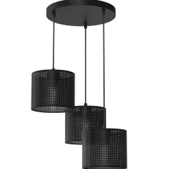 Hängelampen|Bürolampen*Luminex Pendelleuchte Metall Schwarz Ø45 cm E27 Loft 3-flammig
